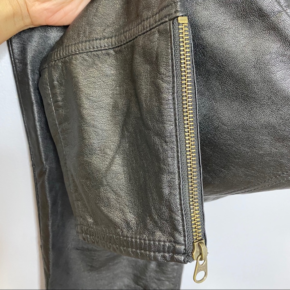 Free People Faux Leather Zip Moto Pants - Picture 7 of 10